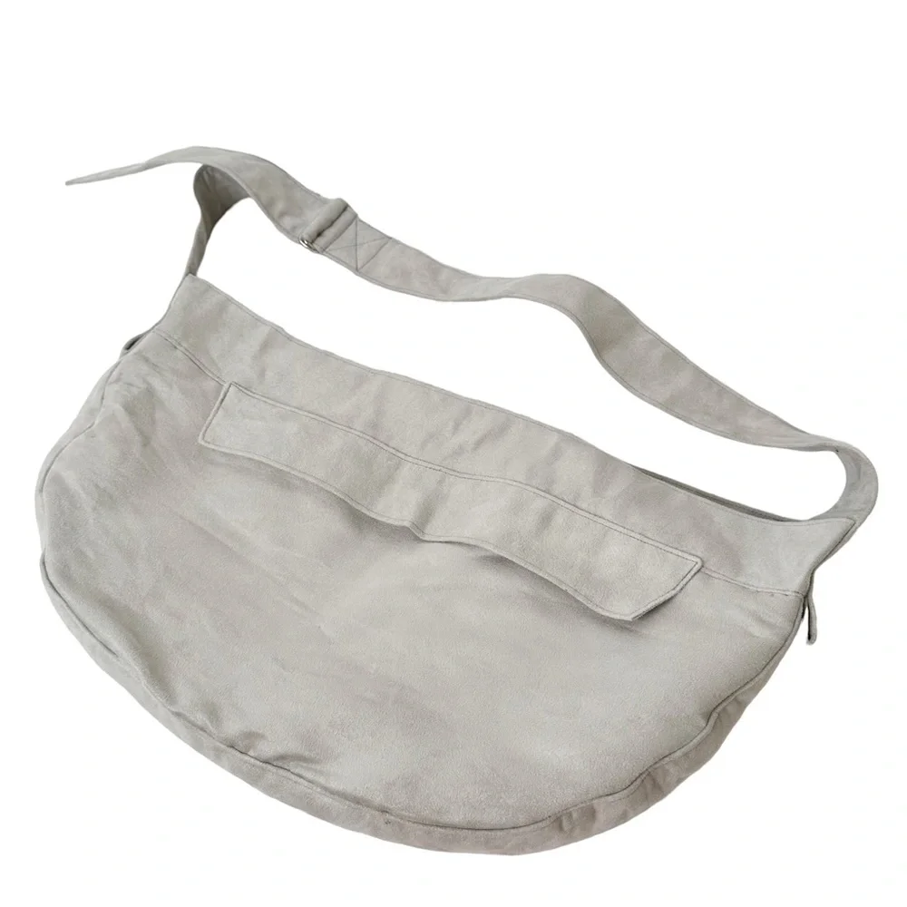 New Never used Faux Suede Fur Dog Puppy Carry Bag Purse Grey Silver Carrier